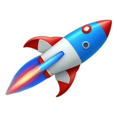 blue and red rocket sticker