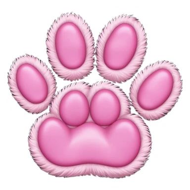 simple cat paw, cute feline foot with pink paw pads sticker