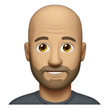 a 52 years old bald guy with a short beard sticker