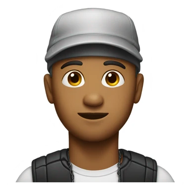 man with a sideways hat and a chain on sticker