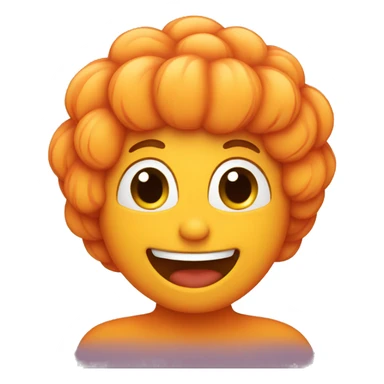 happy apricot, with hair sticker