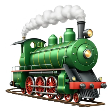 Create a green steam train sticker
