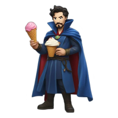 Dr Strange eating Ice cream sticker