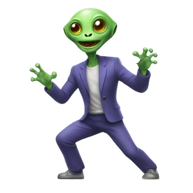 Alien dancing with his grandfather sticker