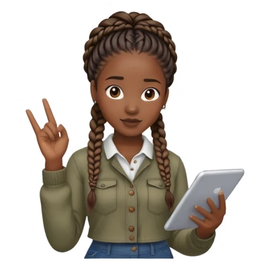 a black woman with braids no glasses teaching with casual clothes sticker