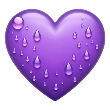 purple heart with raindrops sticker