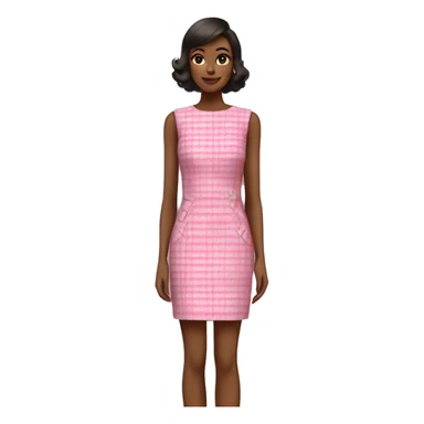 Pink plaid tweed sheath dress sticker