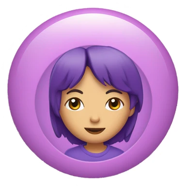 corazón lila cu la letra B en el centro sticker