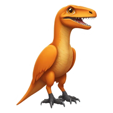 Orange velocaraptor with pointy snout sticker