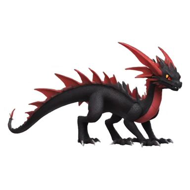 cool edgy black and red Dark-type nargacuga dragon Pokémon full body sticker