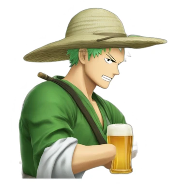 Roronoa zoro qui bois une bière ￼ sticker