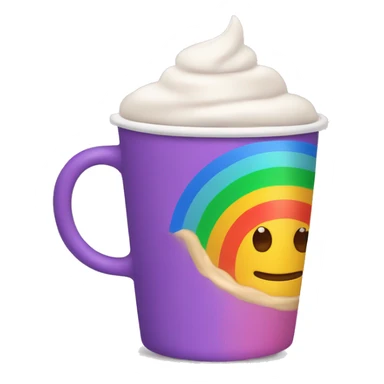 Rainbow coffee cup with hot coco  sticker