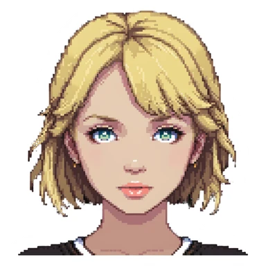 blonde girl's face sticker