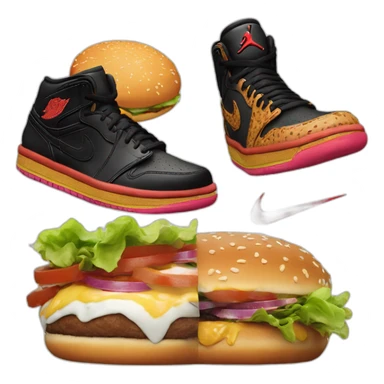 Une nike air jordan next chapter qui mange un burger sticker