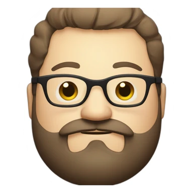 fat white male face with spectacles and dark brown hair and beard and moustache sticker