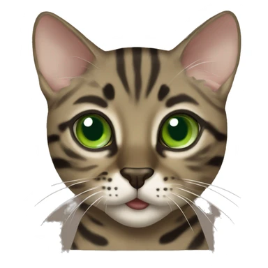 Sepia charcoal Bengal cat with Green eyes  sticker