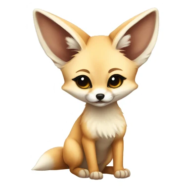 A emoji of a baby cute fennec fox sticker
