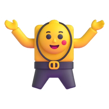 a belt whipping, 3D emoji style sticker