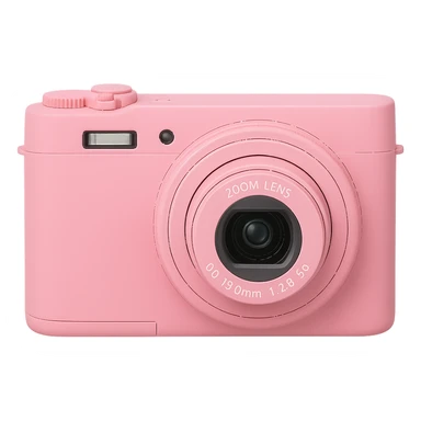 pink camera, no background sticker
