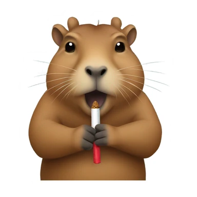 Capybara holding a smoking blunt between two fingers not NSFW sticker