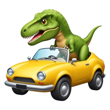 T. rex driving a car  sticker