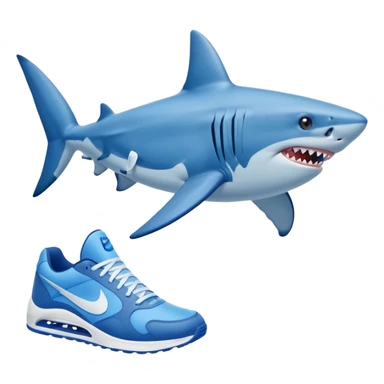 Tralalero Tralala, a shark with 4 legs and blue nike sneakers on each foot sticker