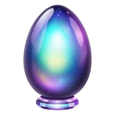 Dark Nebula Sparkly glossy glittery Pastel iridescent transparent bio-luminescent glass crystal egg sticker