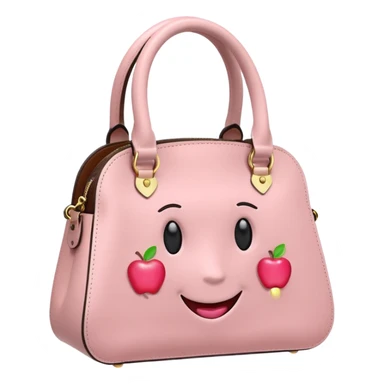 stylish women's handbag pastel pink apple style emoji sticker