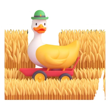 animal crossing character, duck that harvest wheat sticker