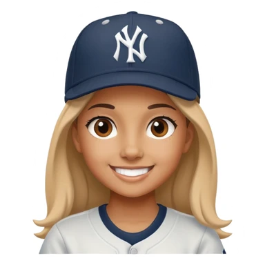 Girl Yankees pose sticker