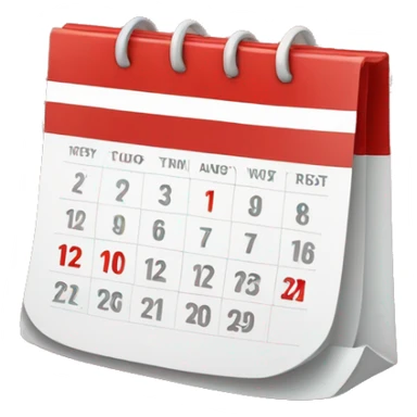 red and white calendar icon sticker