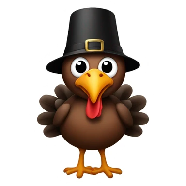 Turkey black wearing a turkey hat sticker