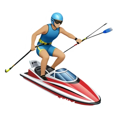 An icon featuring a close-up collage of water skis, splashing water, and a speedboat pulling the skier across the surface. The design highlights the motion of the skis cutting through the water and the boat’s wake. Transparent background emphasizes the thrill of water skiing. sticker