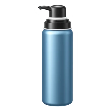 tall cylindrical canister with rounded plastic cap, pressurized shaving foam dispenser, smooth body, metallic or matte finish, clean silhouette, no branding, no foam, no extras, closed can, apple emoji style, soft lighting, subtle shadows, transparent background, emoji scale sticker