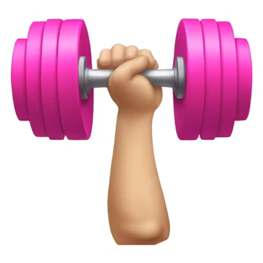 White bicep holding a pink dumbbell sticker