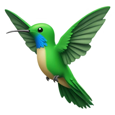 Colibri de color verde  azul volando sticker