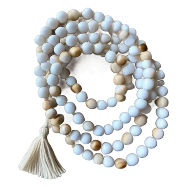 Mala beads white and beige  sticker