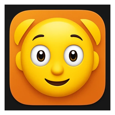 Add a rounded app icon border to the emoji, keeping the Snipes app logo style clear and central. The style should maintain the original emoji look with a clean and simple rounded border around it. sticker