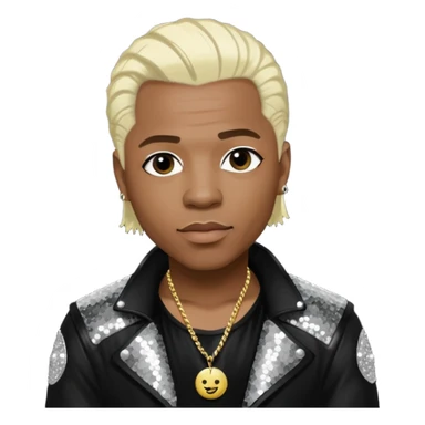  Sisqo from Dru Hill with platinum blonde hair, black sequin outfit, dark skin sticker