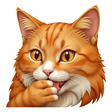 cat licking its paw sticker