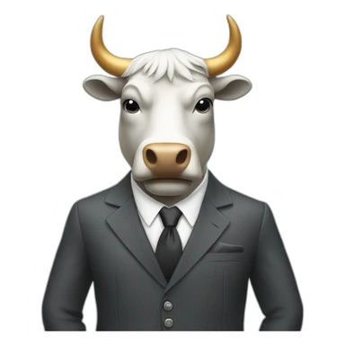 Financial bull in suit sticker
