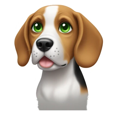 dog beagle with green eyes sticker