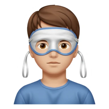 boywith a sleeping mask over head sticker