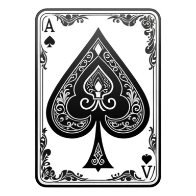 detail shot of card ace of spades sticker