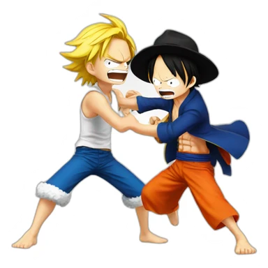 Luffy Fight Sanji sticker