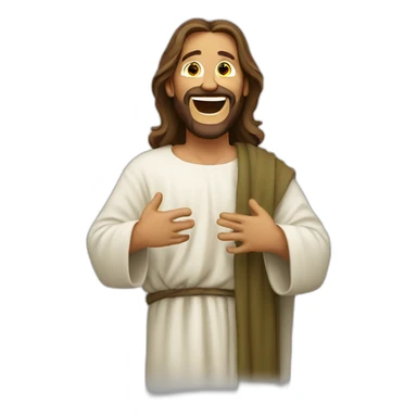 Jesus laughs until he tears up sticker