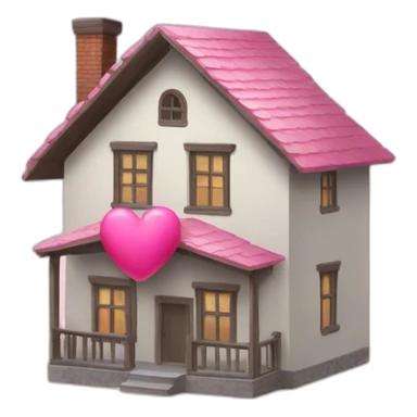 House with a pink heart sticker