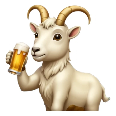 Mountain Goat drinking beer sticker
