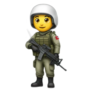 Palestinian soldier holding Palestine flag sticker