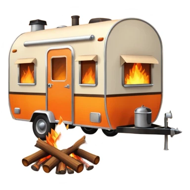 Trailer with campfire sticker